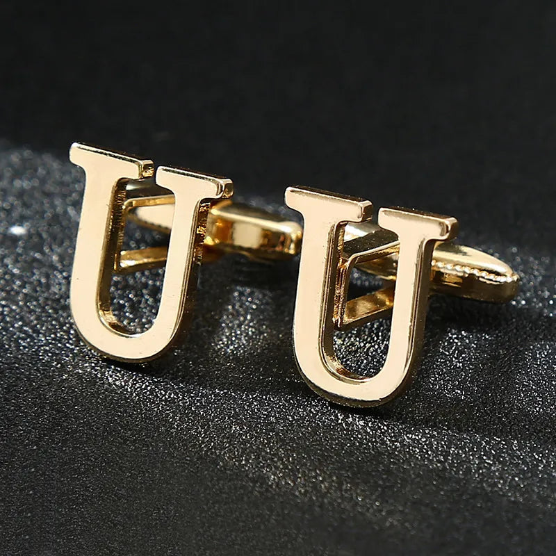 Vintage Style letter Iron Plating Unisex Cufflinks