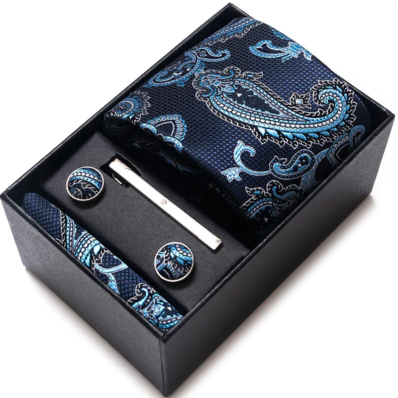 simple style geometric solid color polyester yarn men's cufflinks lavalier tie