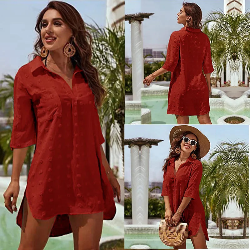 Women's Solid Color Simple Style Cover Ups