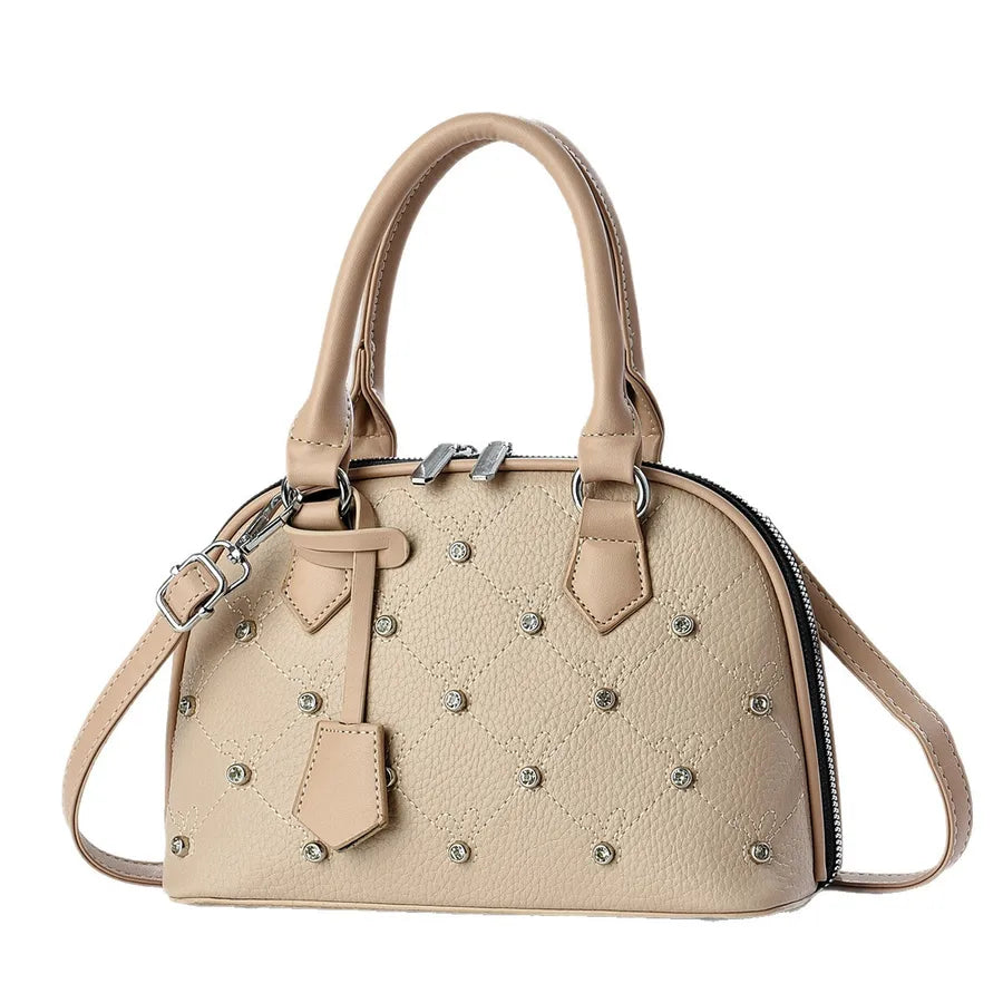 Vintage Embroidered Square Bag Women's Handbag Fashionable Diamond Pattern High Quality Texture Urban Minimalist Style Tote Bag