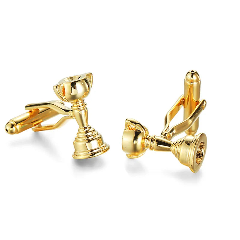 Elegant Formal Musical Instrument Geometric Copper Plating Unisex Cufflinks