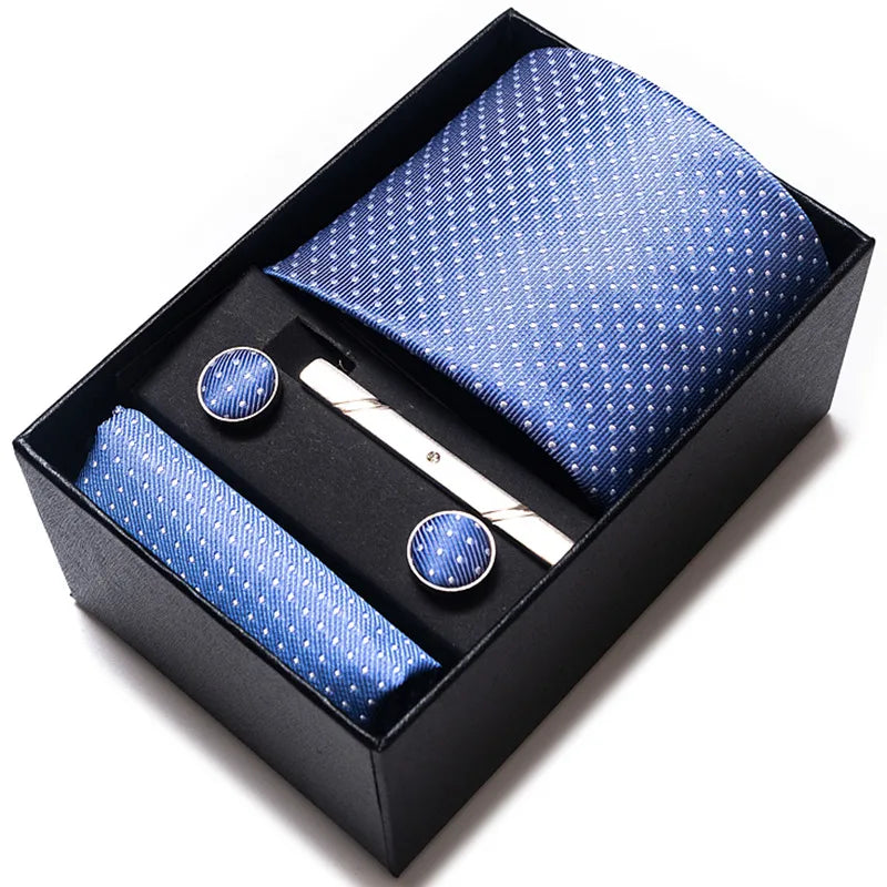 simple style geometric solid color polyester yarn men's cufflinks lavalier tie