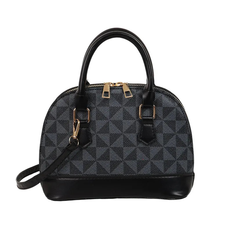 Women's PU Printing Elegant Vintage Style Shell Zipper Handbag Crossbody Bag