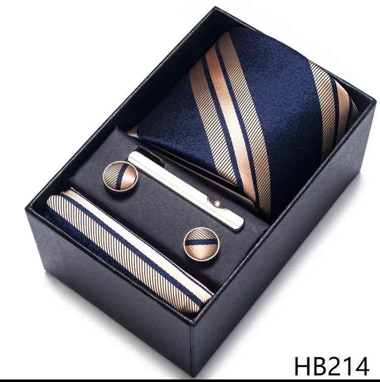 simple style geometric solid color polyester yarn men's cufflinks lavalier tie