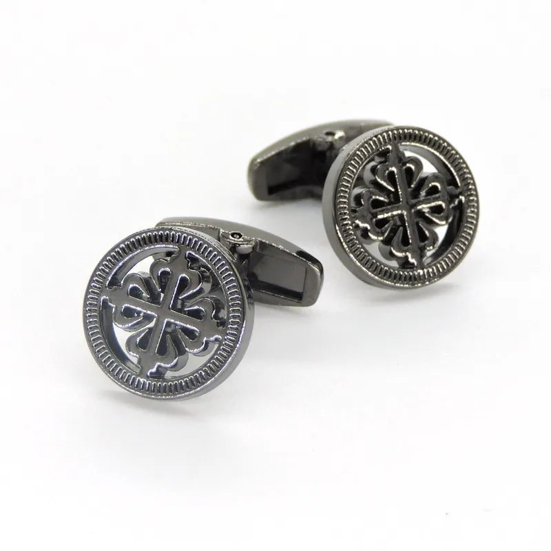 Elegant Formal Musical Instrument Geometric Copper Plating Unisex Cufflinks