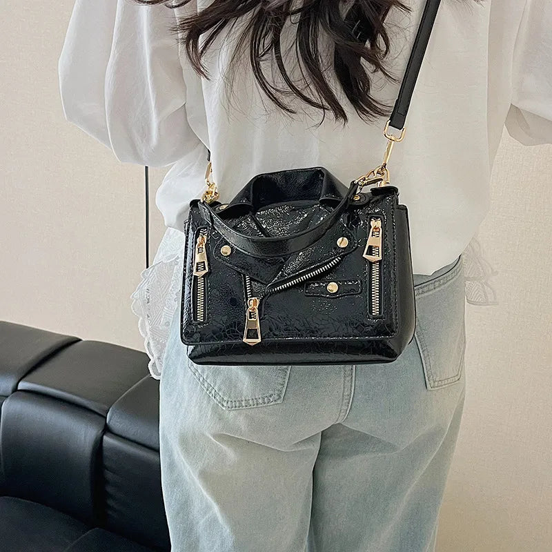 Fashionable Rivet Personality Ladies Shoulder Bag Square PU Leather Crossbody Bag Versatile Women's Handbag Stylish Accessory