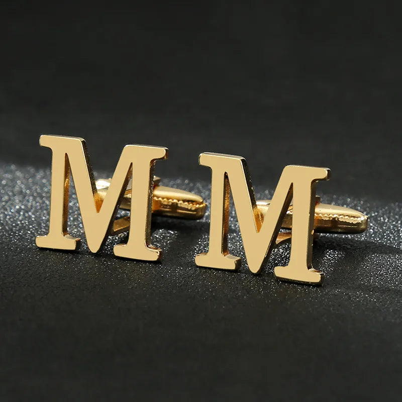 Vintage Style letter Iron Plating Unisex Cufflinks