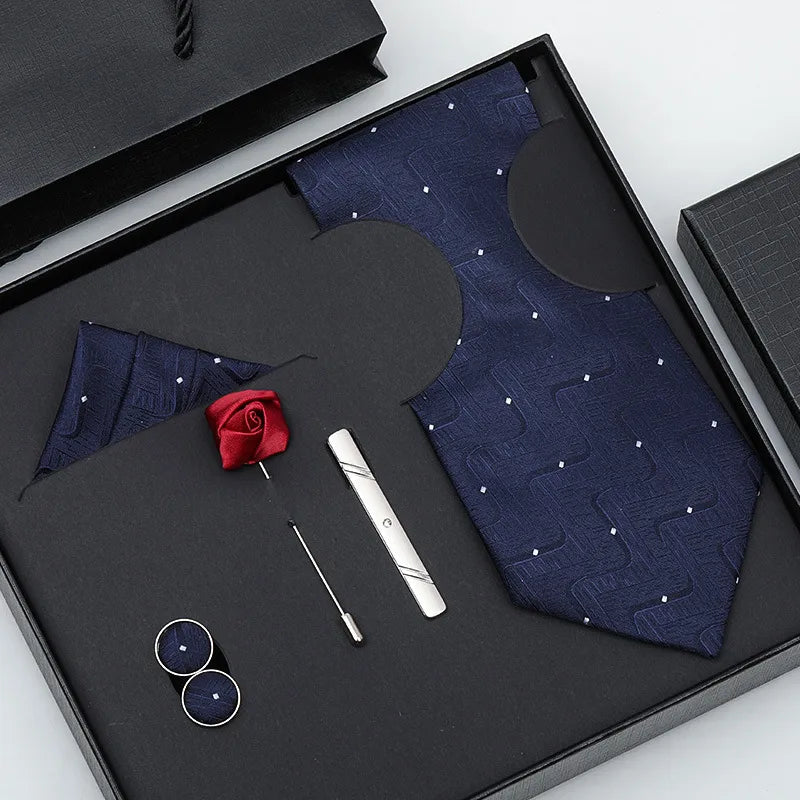 business stripe arrow solid color polyester yarn men's tie