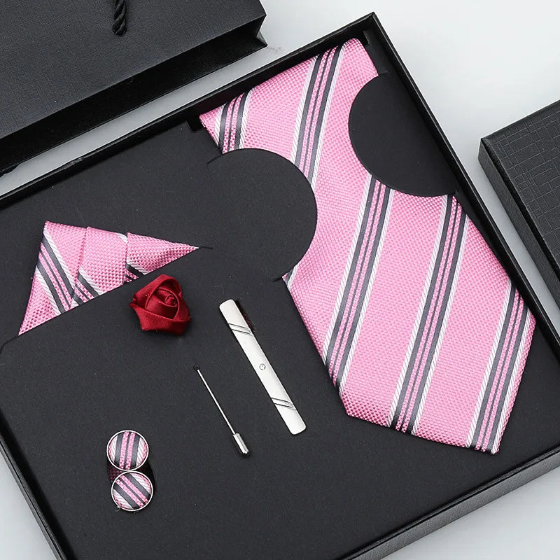 business stripe arrow solid color polyester yarn men's tie