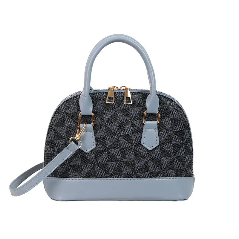 Women's PU Printing Elegant Vintage Style Shell Zipper Handbag Crossbody Bag