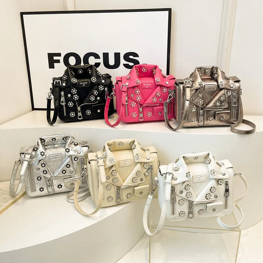 Women's Medium Pu Leather Clothes Streetwear  Square Zipper Crossbody Bag