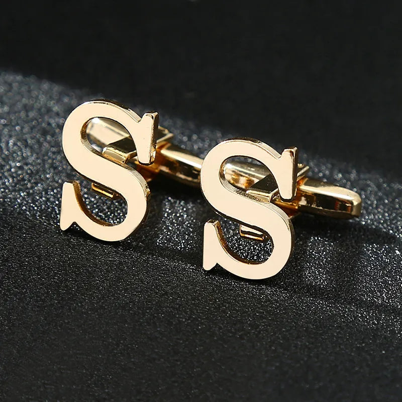 Vintage Style letter Iron Plating Unisex Cufflinks