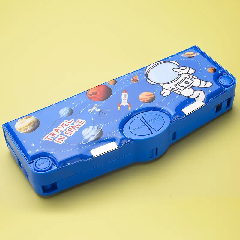 Large Capacity Double Layer Children's Pencil Case Cute New Plastic Stationery Box For Boys Girls School Office Supplies