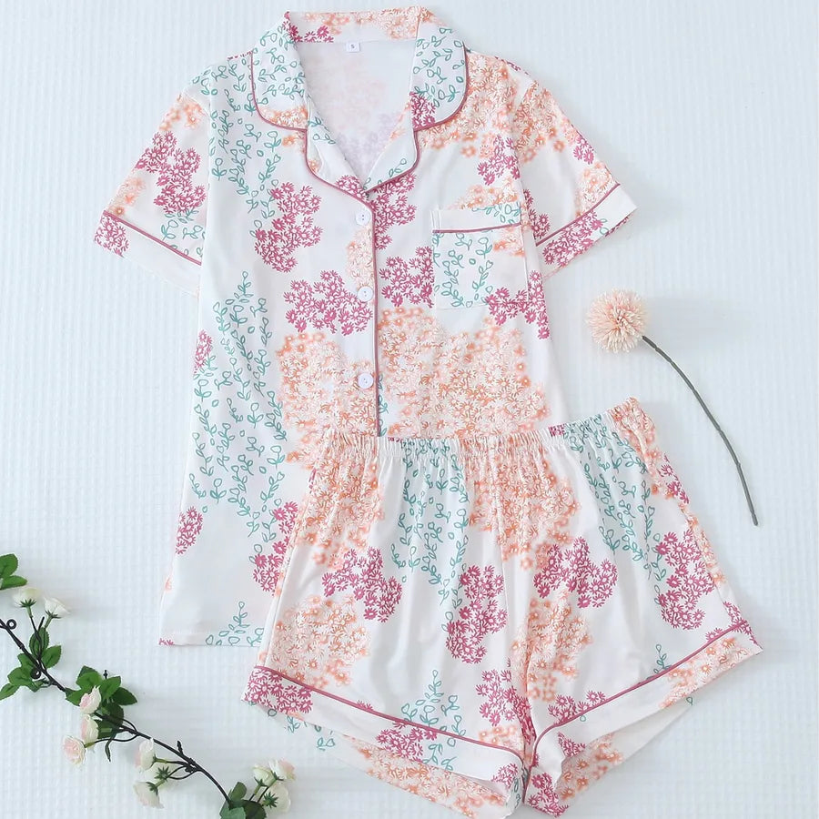 Holiday Daily Women's Vacation Simple Style Bow Knot Polyester Milk Fiber Shorts Sets Pajama Sets