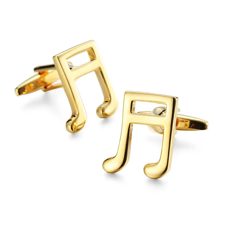 Elegant Formal Musical Instrument Geometric Copper Plating Unisex Cufflinks