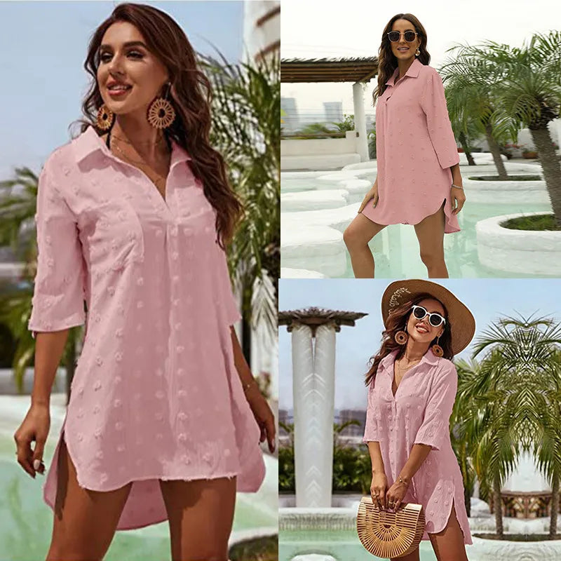 Women's Solid Color Simple Style Cover Ups