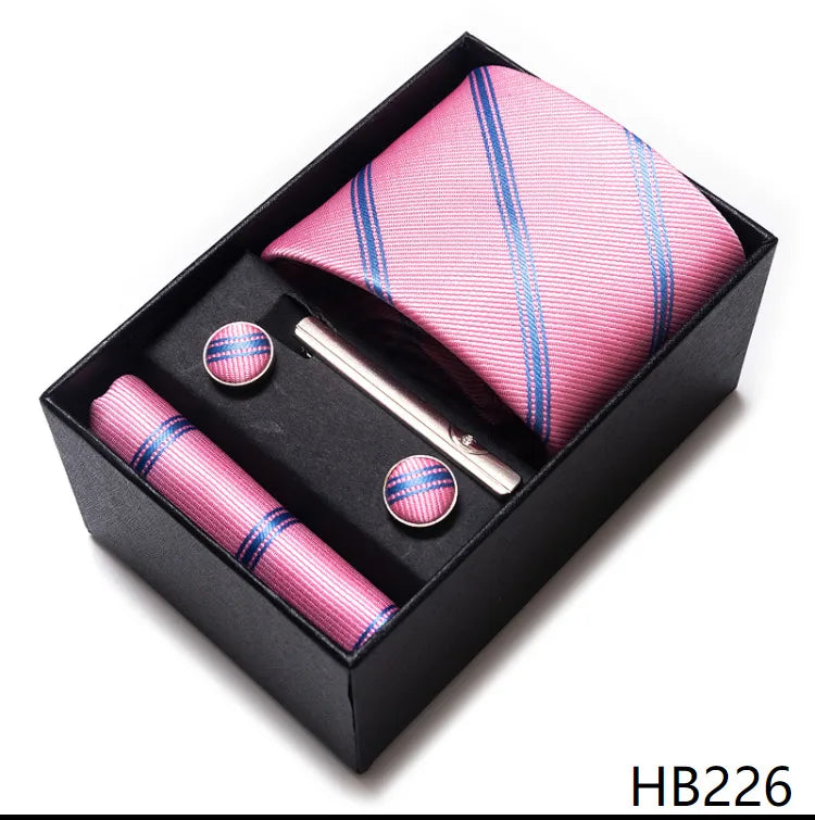 simple style geometric solid color polyester yarn men's cufflinks lavalier tie