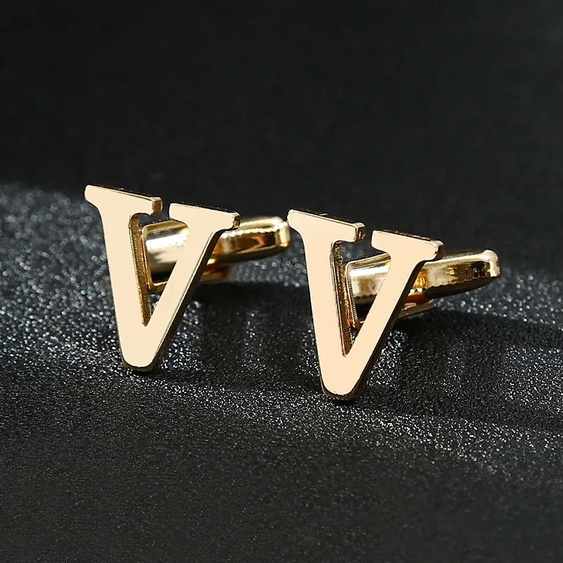 Vintage Style letter Iron Plating Unisex Cufflinks
