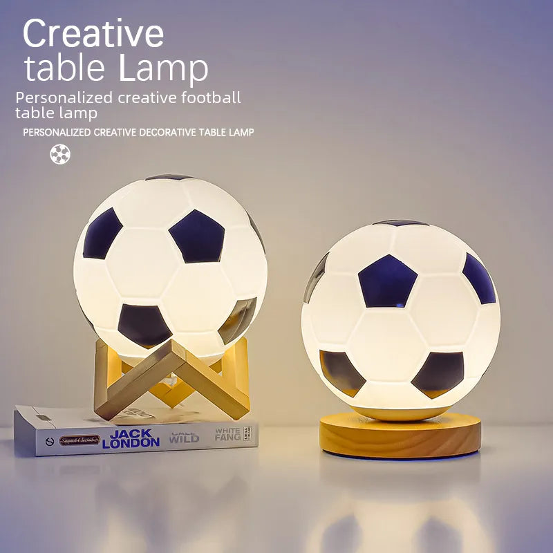 World Cup Football Lamp European Cup LED Nightlight Glass Table Lamp Advanced Sense Bedroom Study Bedside Lamp Decoration