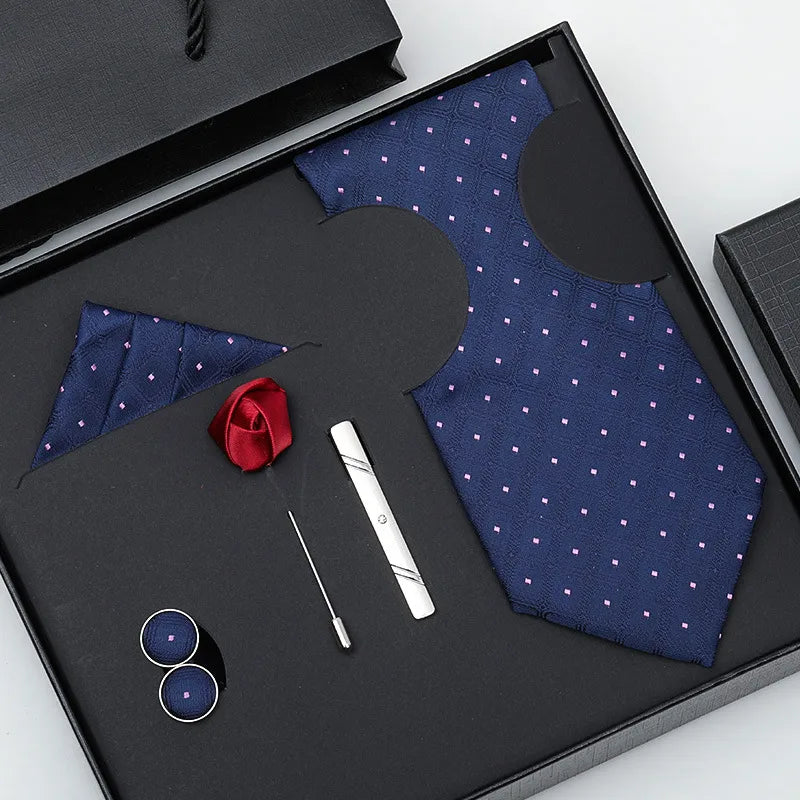 business stripe arrow solid color polyester yarn men's tie