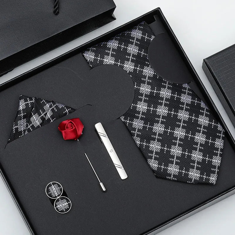 business stripe arrow solid color polyester yarn men's tie