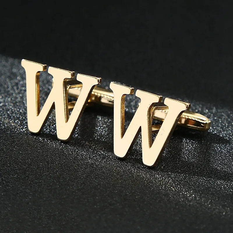 Vintage Style letter Iron Plating Unisex Cufflinks