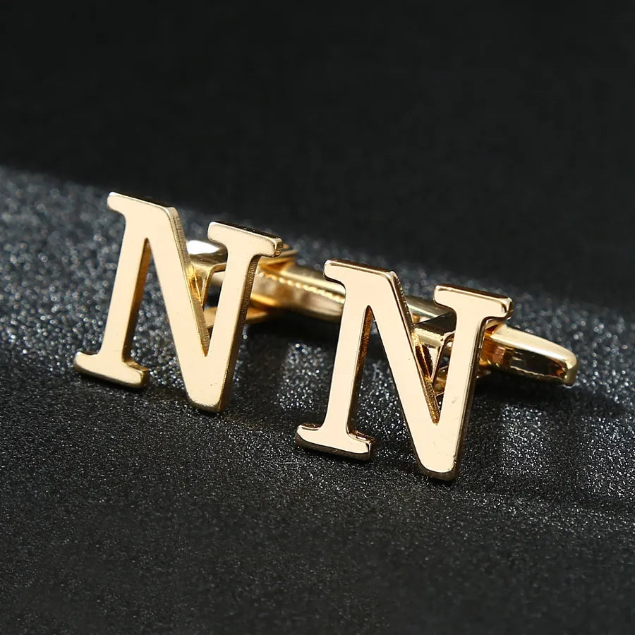 Vintage Style letter Iron Plating Unisex Cufflinks