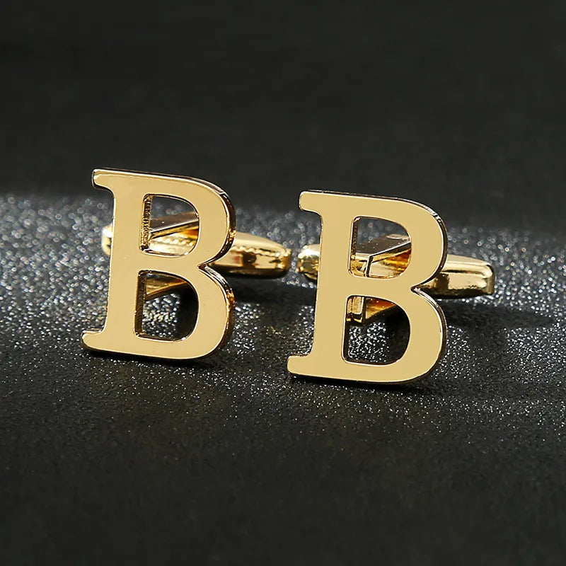 Vintage Style letter Iron Plating Unisex Cufflinks