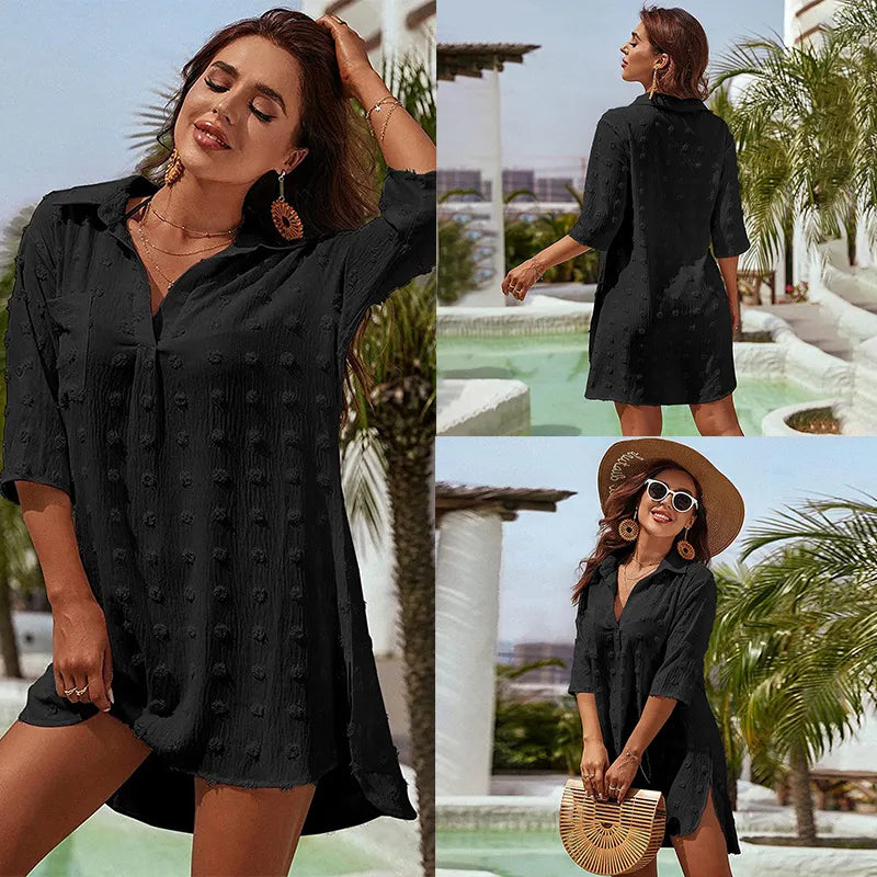 Women's Solid Color Simple Style Cover Ups