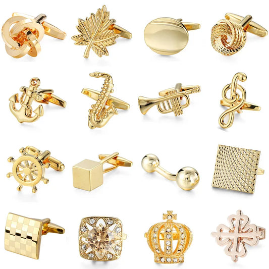 Elegant Formal Musical Instrument Geometric Copper Plating Unisex Cufflinks