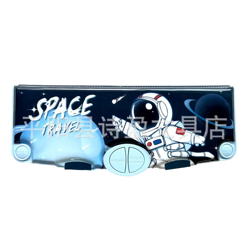 Large Capacity Double Layer Children's Pencil Case Cute New Plastic Stationery Box For Boys Girls School Office Supplies