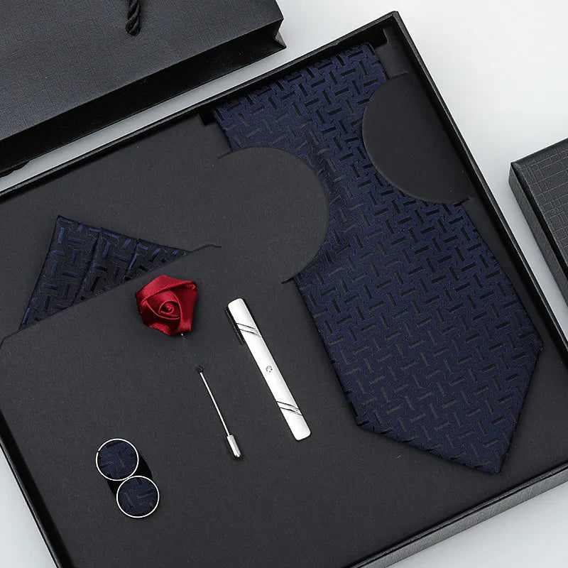 business stripe arrow solid color polyester yarn men's tie