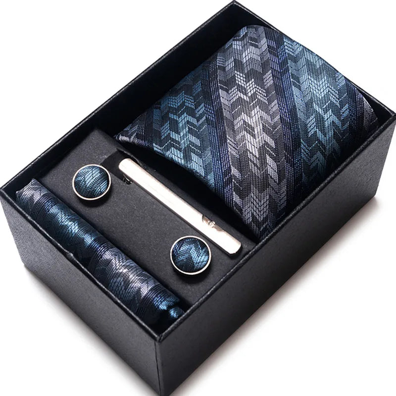 simple style geometric solid color polyester yarn men's cufflinks lavalier tie