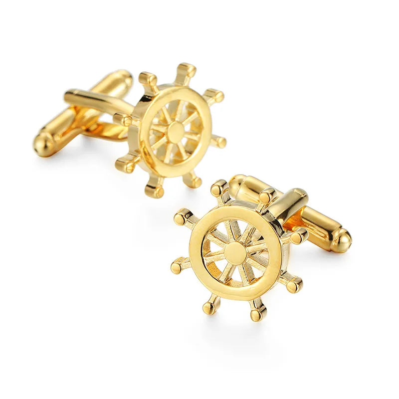 Elegant Formal Musical Instrument Geometric Copper Plating Unisex Cufflinks