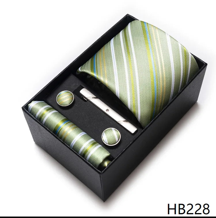 simple style geometric solid color polyester yarn men's cufflinks lavalier tie