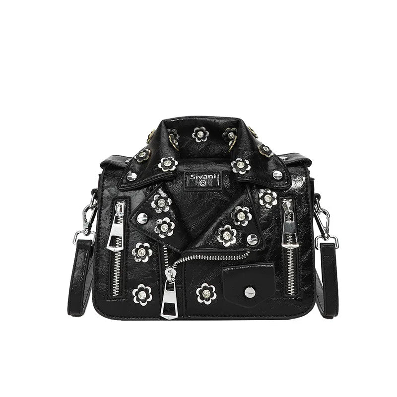 Women's Medium Pu Leather Clothes Streetwear  Square Zipper Crossbody Bag