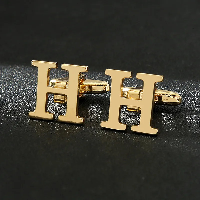 Vintage Style letter Iron Plating Unisex Cufflinks