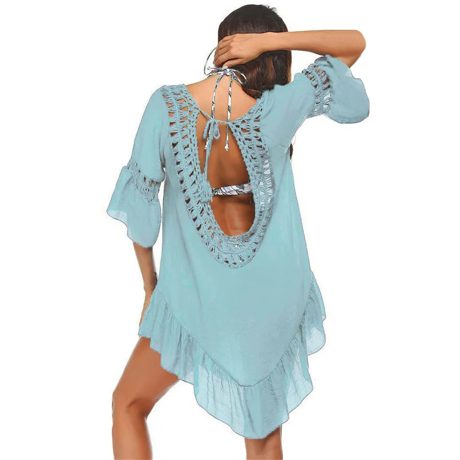 Women's Solid Color Vacation Cover Ups