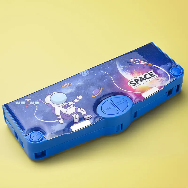 Large Capacity Double Layer Children's Pencil Case Cute New Plastic Stationery Box For Boys Girls School Office Supplies