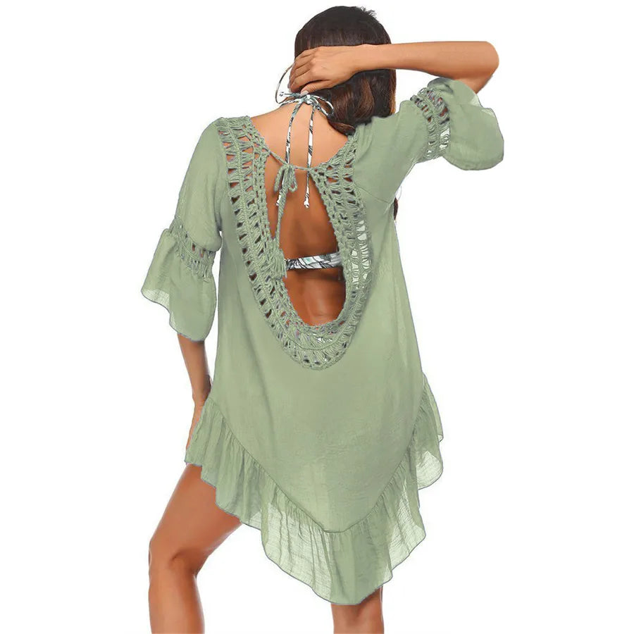 Women's Solid Color Vacation Cover Ups
