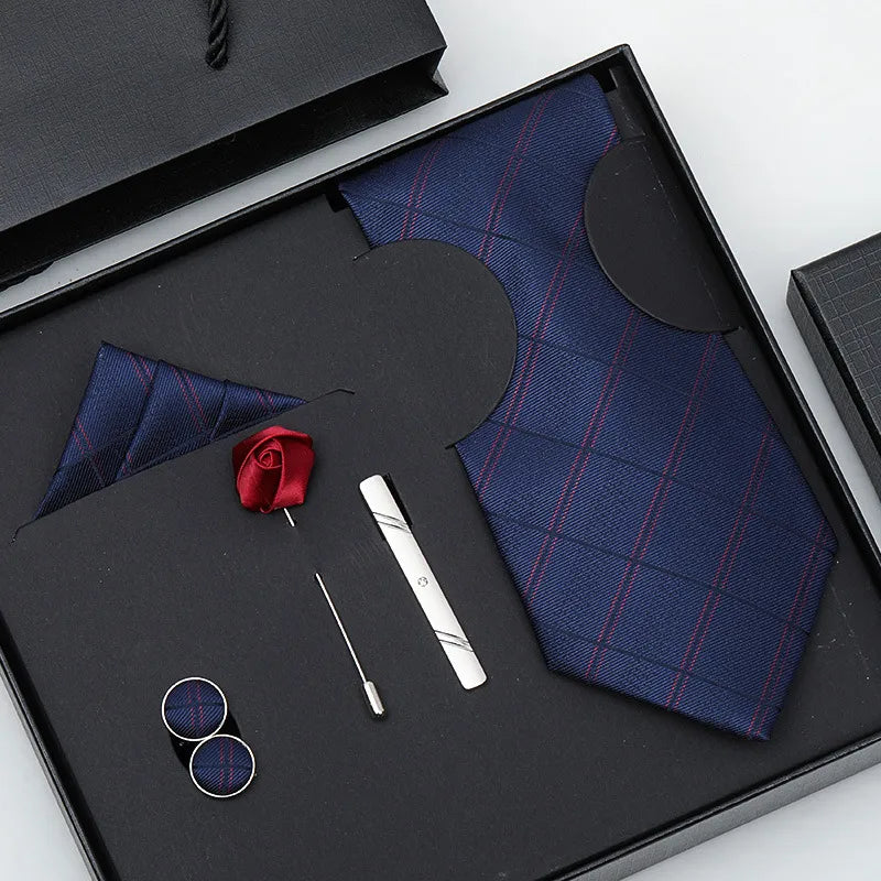 business stripe arrow solid color polyester yarn men's tie