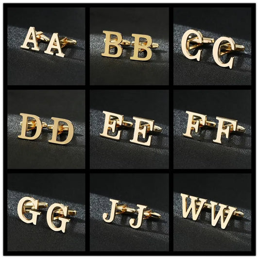 Vintage Style letter Iron Plating Unisex Cufflinks