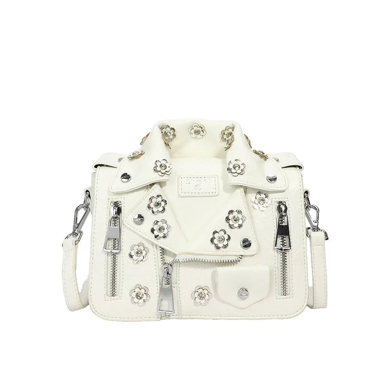 Women's Medium Pu Leather Clothes Streetwear  Square Zipper Crossbody Bag