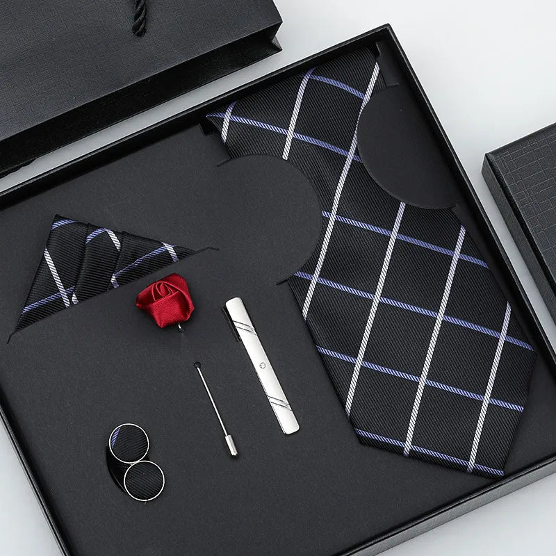 business stripe arrow solid color polyester yarn men's tie