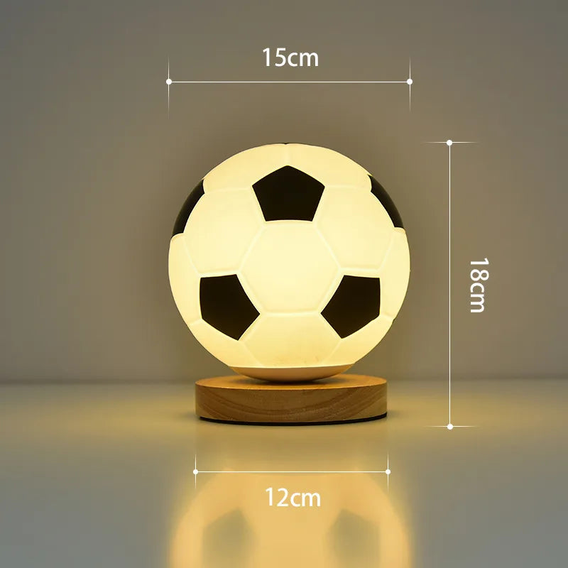 World Cup Football Lamp European Cup LED Nightlight Glass Table Lamp Advanced Sense Bedroom Study Bedside Lamp Decoration