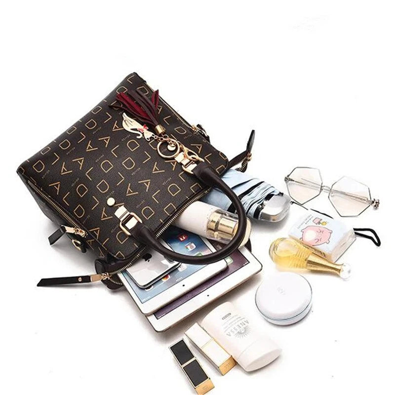 Women Leather Tassel Lady Tote Design Purse