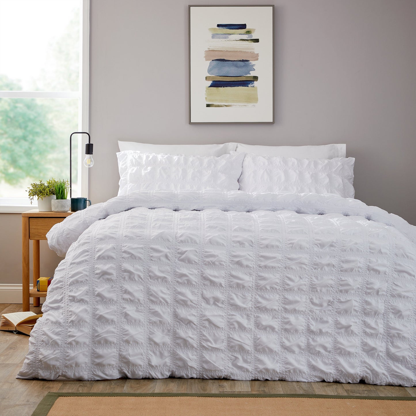OLIVIA ROCCO Textured Pintuck Ruffles Pleated Microfibre Duvet Cover Sets with Pillowcases Soft Breathable Easy Care Bedding Set Quilt Covers