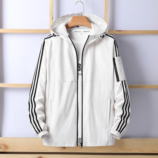 Trendy Casual Hooded Windbreaker Rainproof Sport Jacket