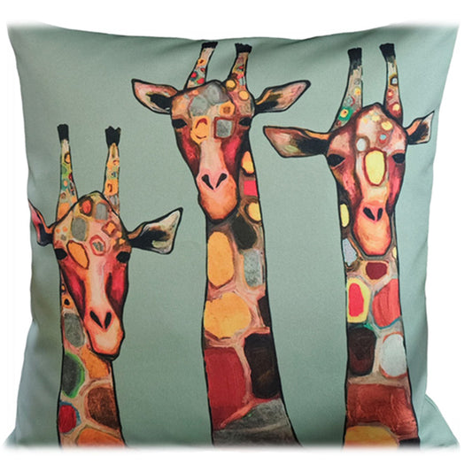 Waterproof Breathable Giraffe Hollowfibre Filled Cushions 43x43cm for Outdoor Garden Bench Sofa or Indoor Use