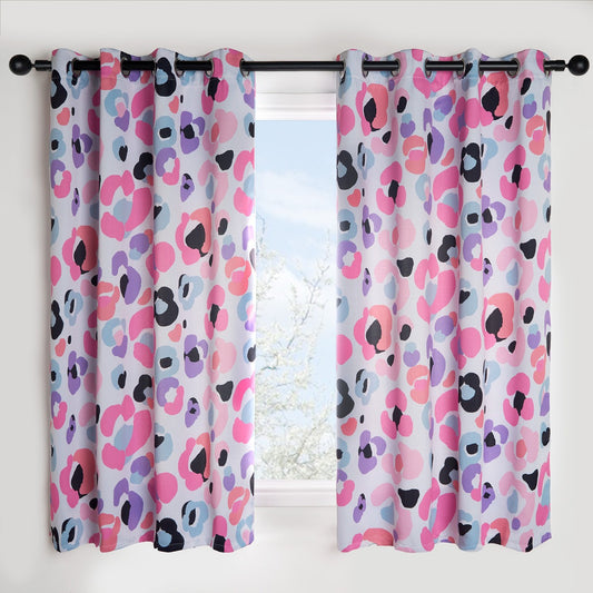 Kids Leopard Eyelet Blackout Curtains - Multi